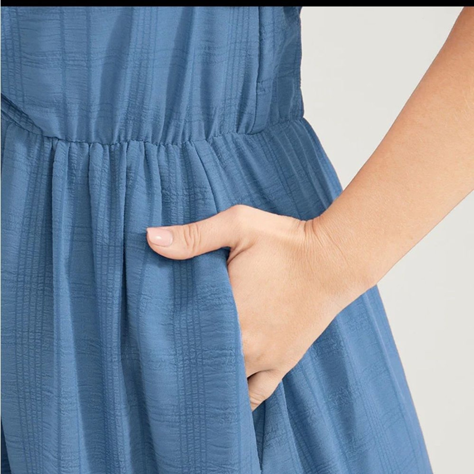 Plain Ruched Drawstring Pocket Ruffle Tiered Dress