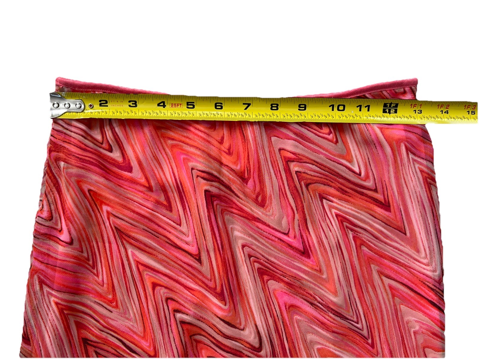 Vintage Y2K Wrapper Strapless Vibrant Coral Tube Dress / Skirt M Chiffon USA 90s