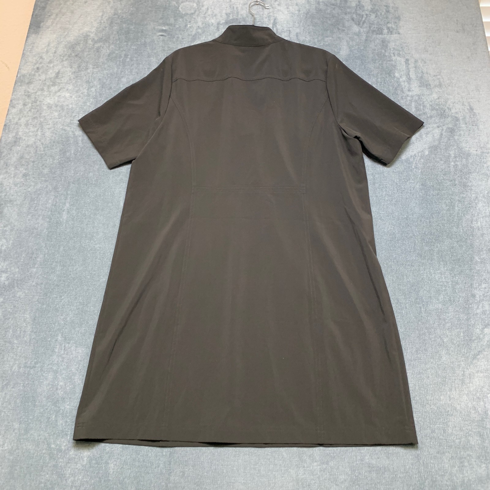 Weekends by Chico’s Elena Elbow Shift Dress Womens 3 Black 1/4 Zip Everyday Wear