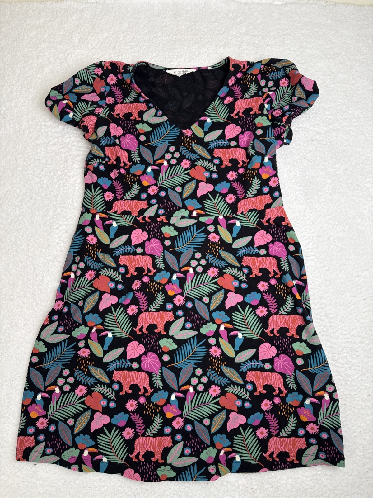 SUGARHILL BRIGHTON Annette V-Neck Jersey Dress – Tigers & Toucans Size US 10