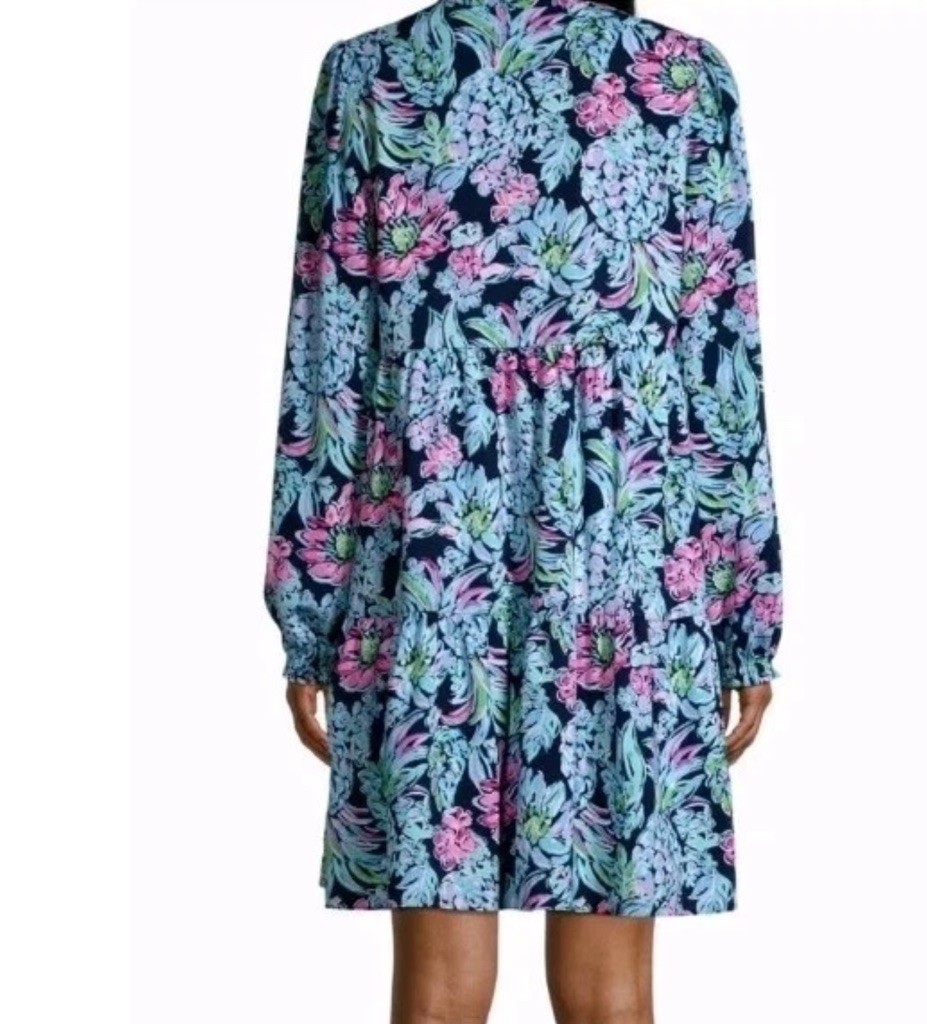 Lilly Pulitzer Winona Stretch Dress Navy Pineapple Paradise Size Small NEW