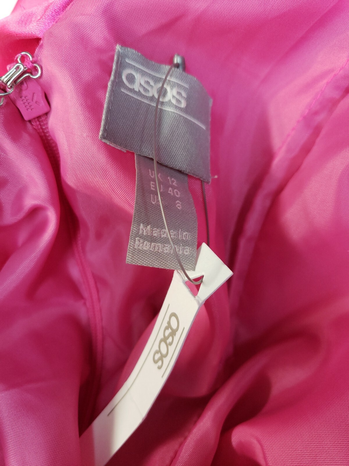 ASOS DESIGN Luxe one shoulder premium satin drape Women mini dress Sz 8 NWT #CB3