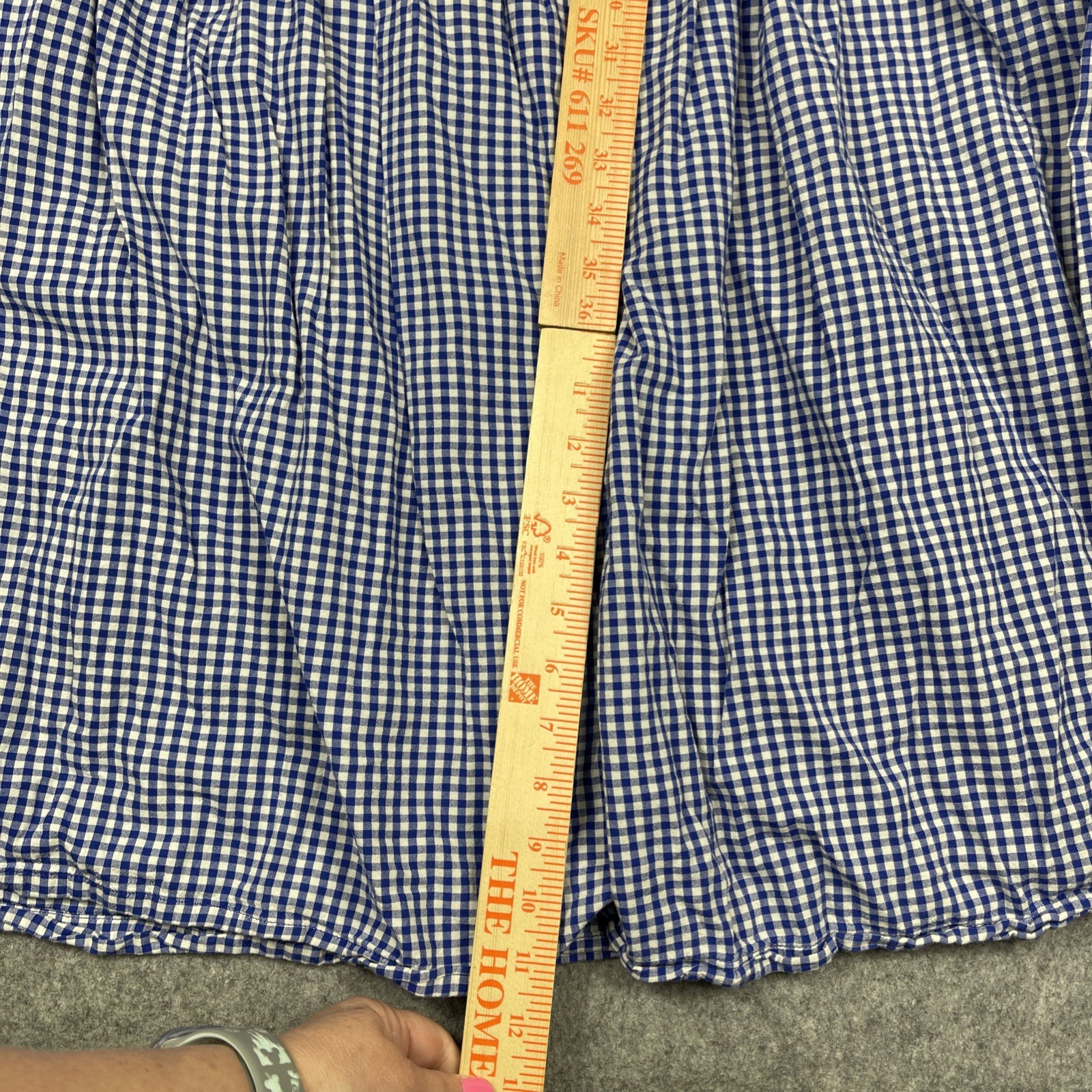 Old Navy Blue White Gingham Tiered Cami Dress XXL Pockets Long Sundress