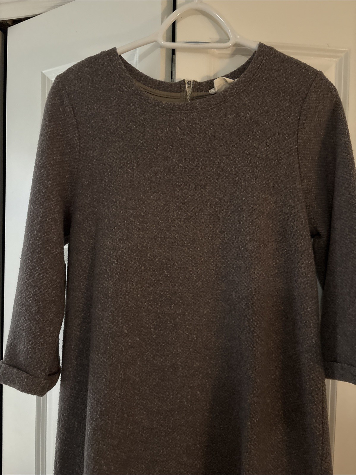 Betsey’s Boutique Women’s Large Sweater Dress Fully Lined 3/4 Gray/green