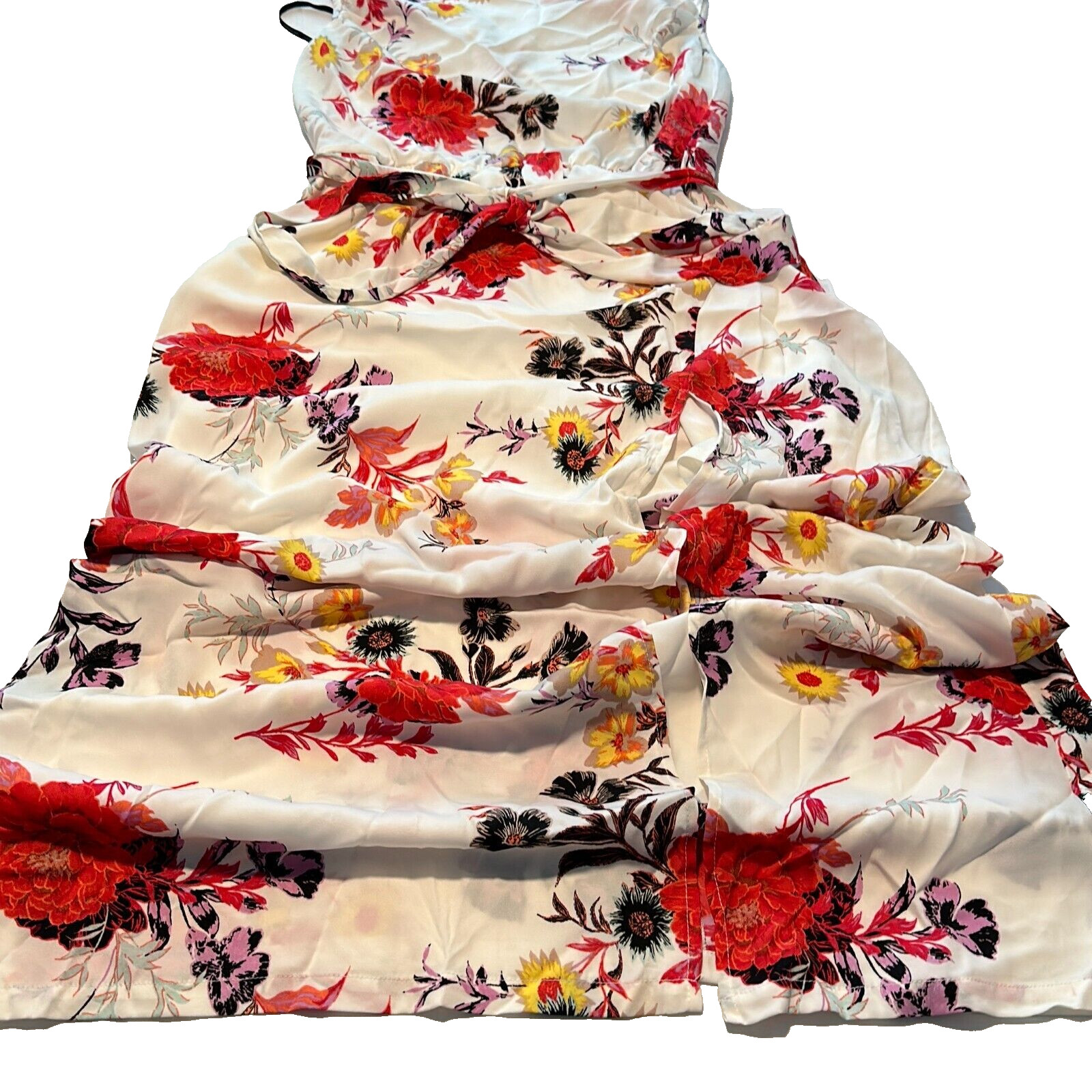 Material Girl Women’s Cloud Dancer Combo Sleeveless Cowl Neck Maxi Dress Size L