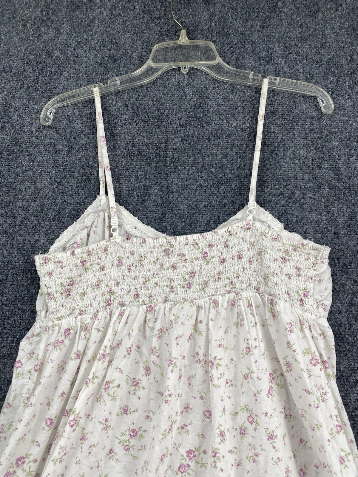 Rachel Ashwell The Prairie Floral Ruffled V-Neck Camisole Dress With Lace Accent