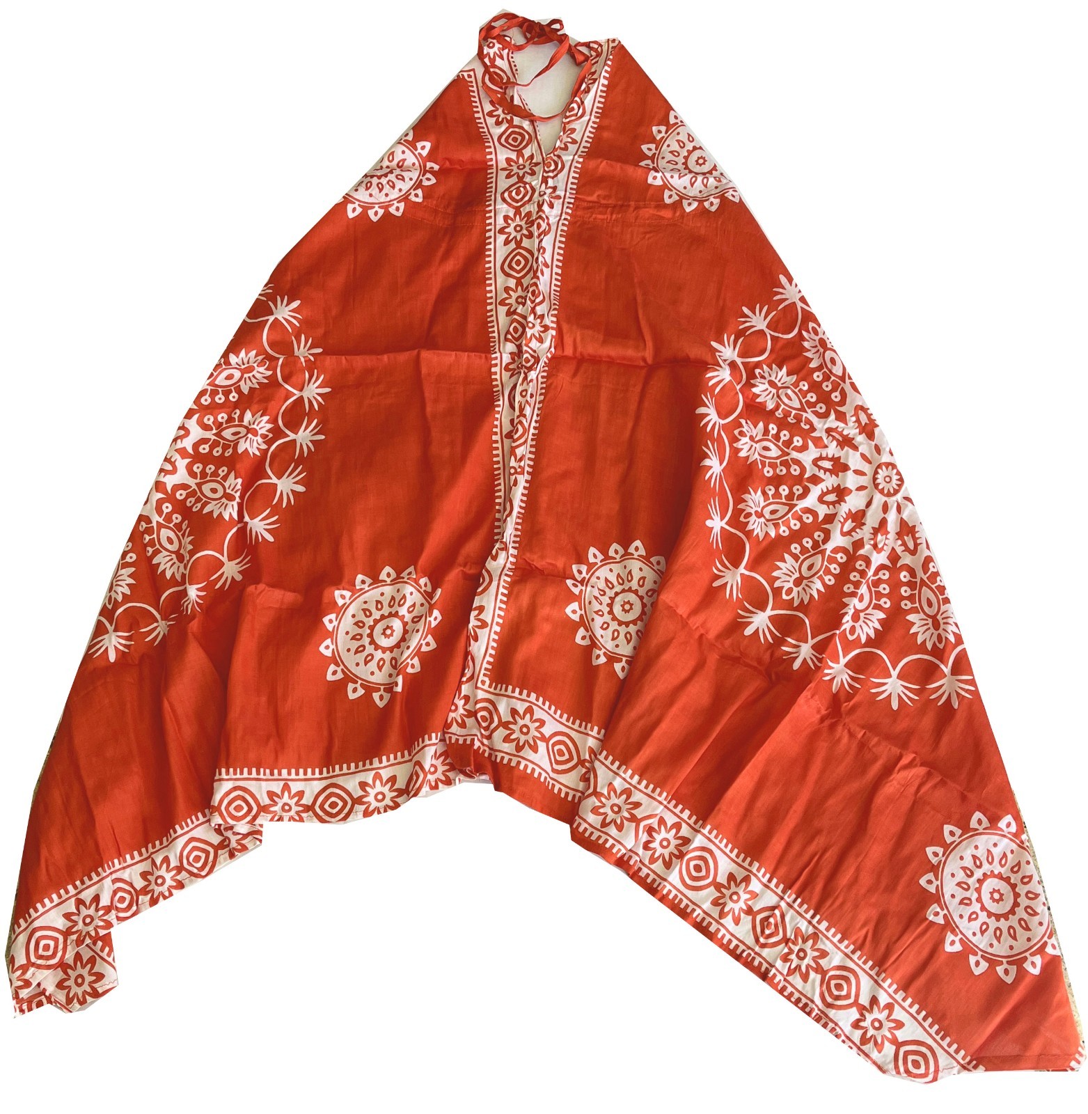 Boho Mandala Handkerchief Hem Scarf Dress Backless Spaghetti Strap Beach Lounge