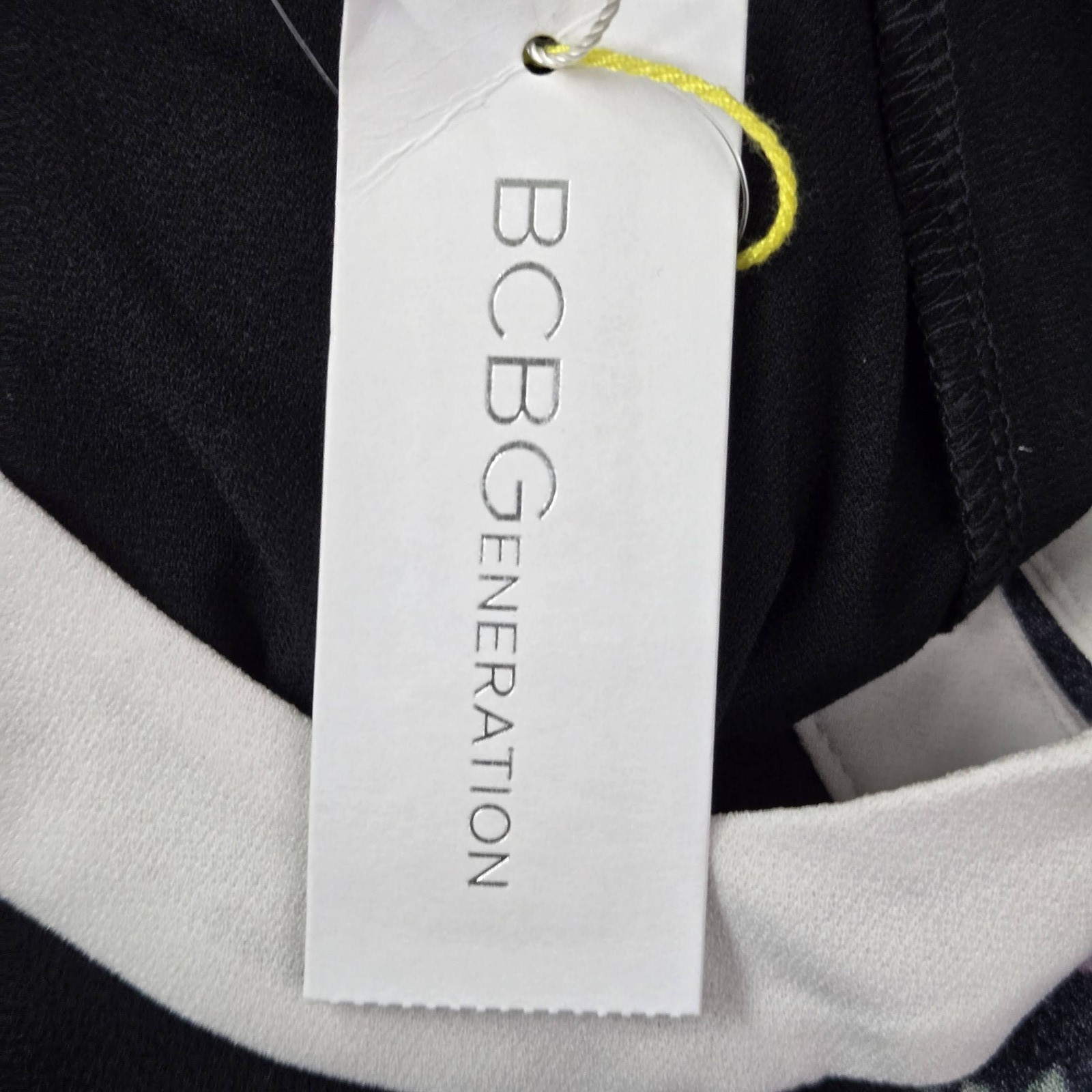 Bcbgeneration Women Dress S Black Color Blocked Long Sleeve Mini A Line NWT