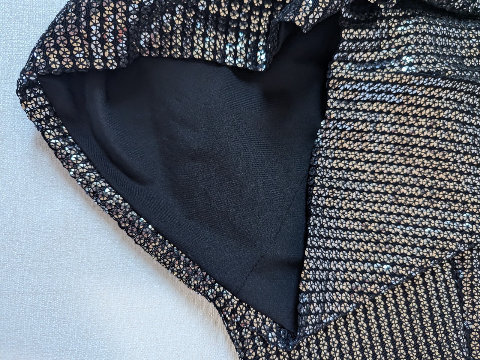 Nadine Merabi Katia Black W/Silver Sequin Mini Dress NWT Size Small