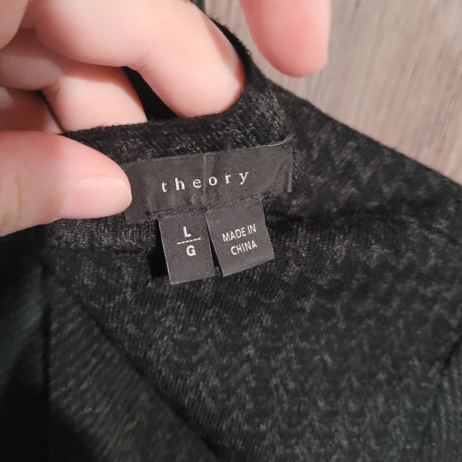 THEORY Wool Blend Shift Dress Size L Muted Black Houndstooth Career Office
