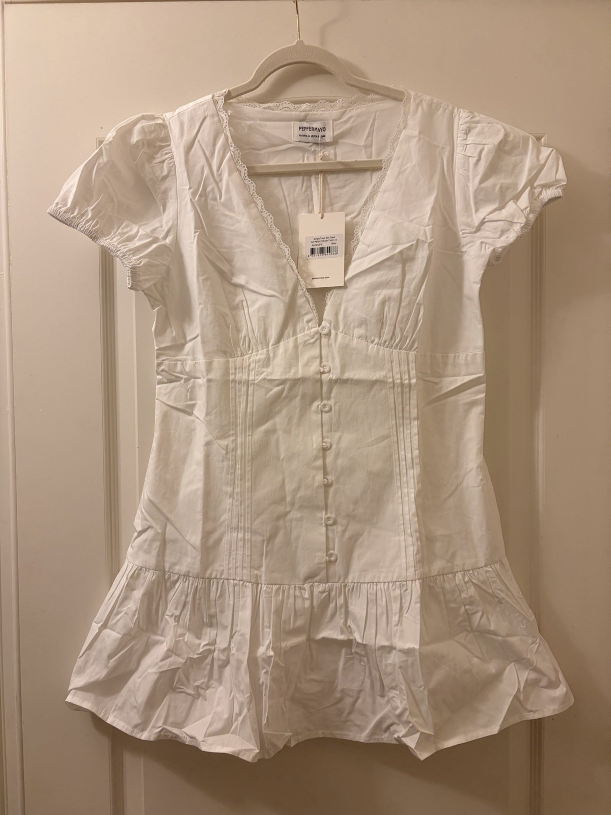 Peppermayo Simply Yours Mini Dress – White Size (8-10)