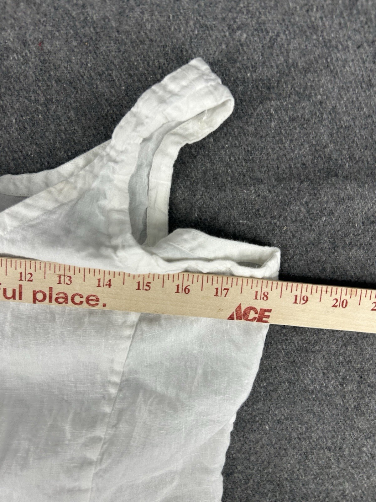 EILEEN FISHER White Irish Linen Handkerchief w/Ties Lagenlook Dress Size Small