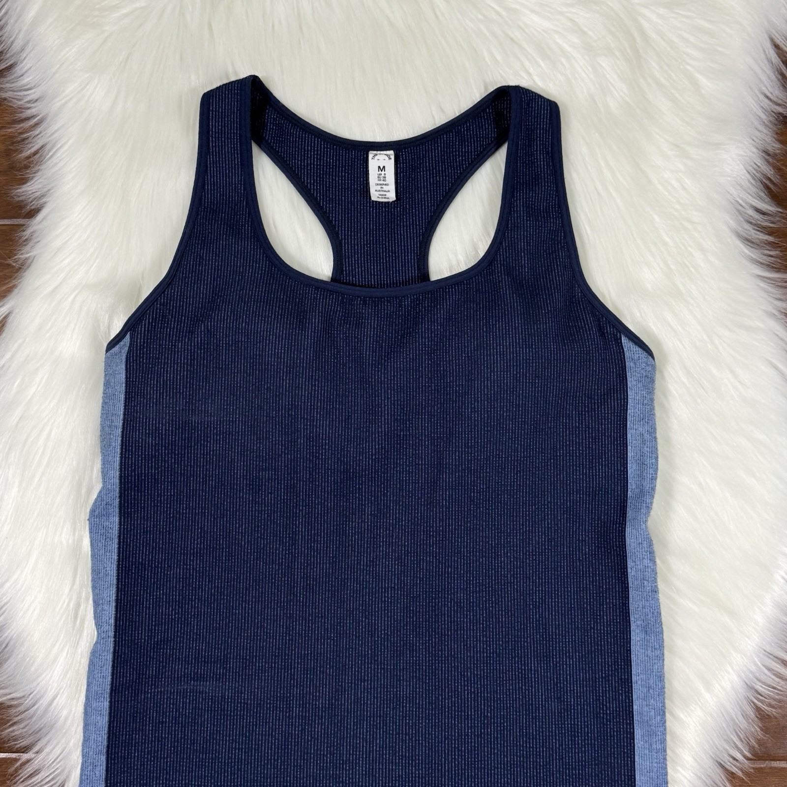 The Upside Women’s Size Medium Japanese Blue Seamless Rib Raf Dress