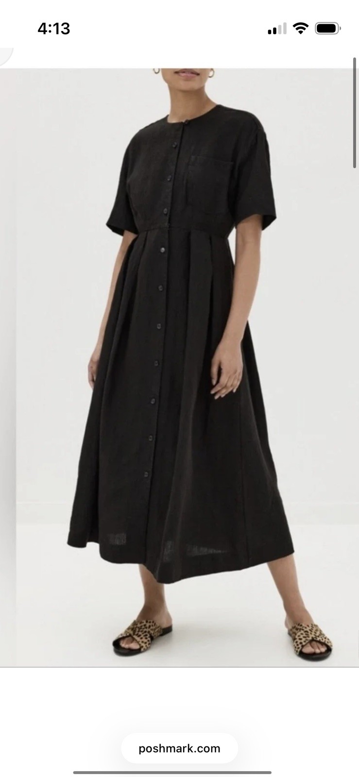 Jenni Kayne Dress Size XS Black Midi Linen