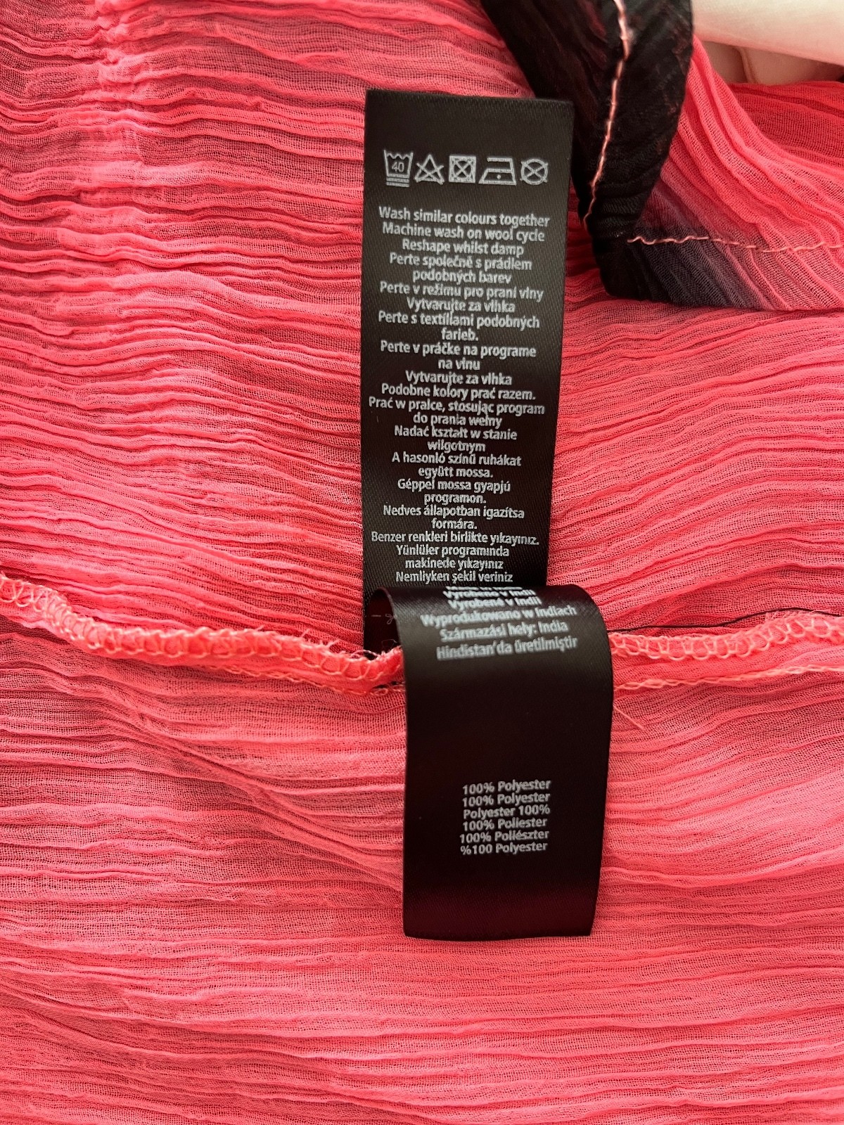 F&F Pink Black Ombre Pleated High Low Maxi Dress – Size M