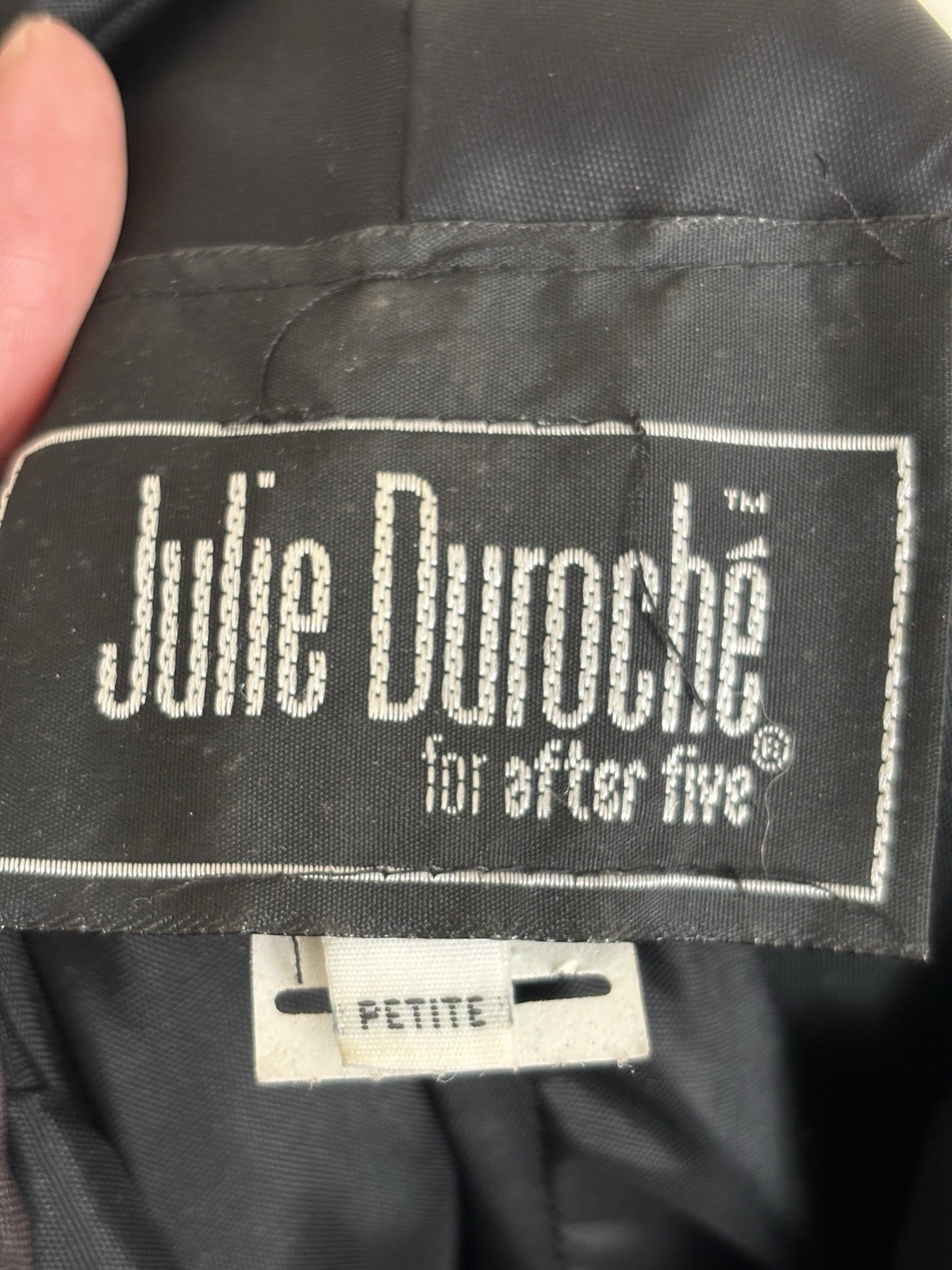 Vintage 80s Julie Duroche After Five Black Dress Sequin Lace Dramatic Goth