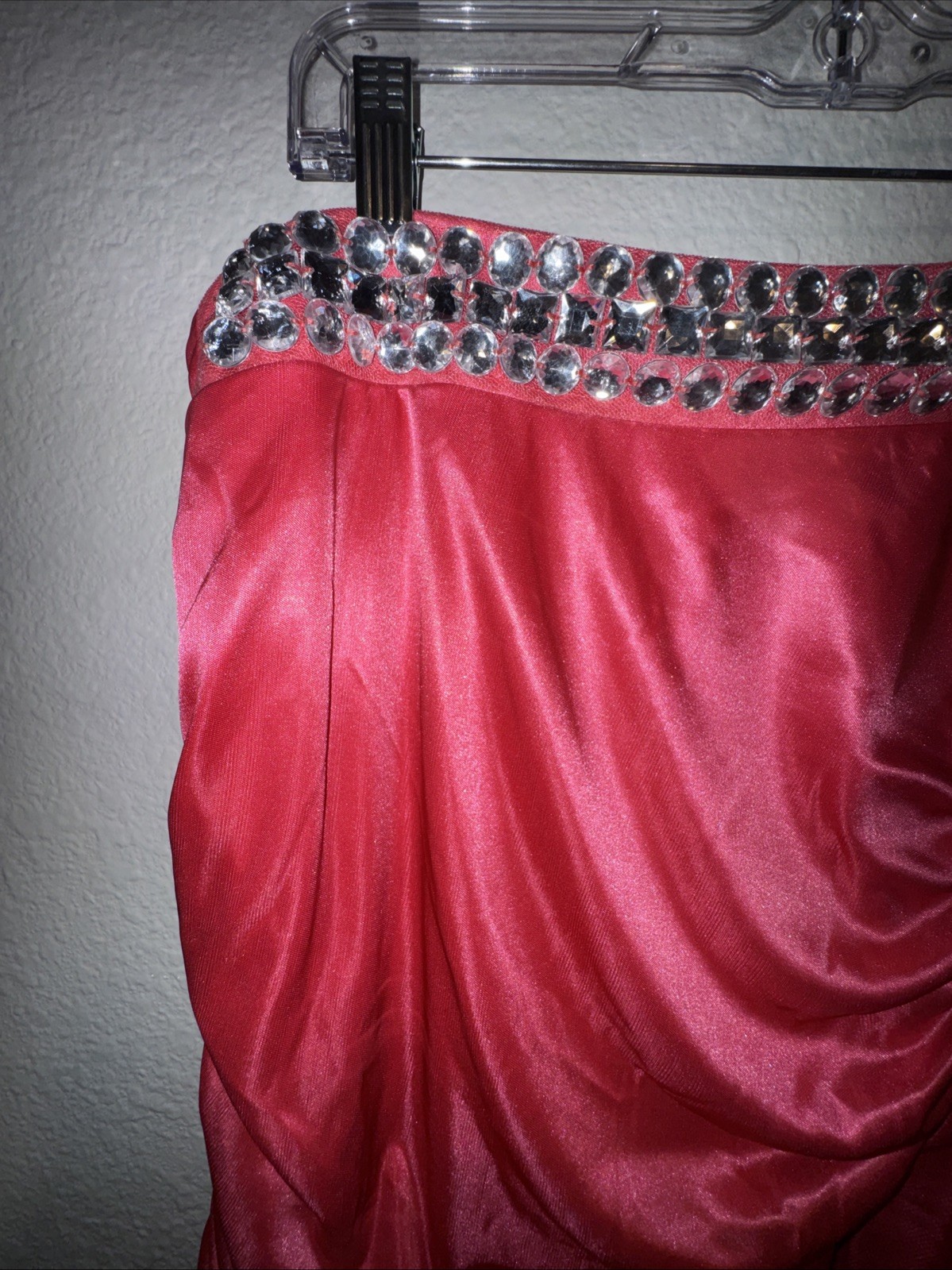 Ruby Roxs One Shoulder Pink Cocktail Dress Size Large Party Rhinestones Sexy