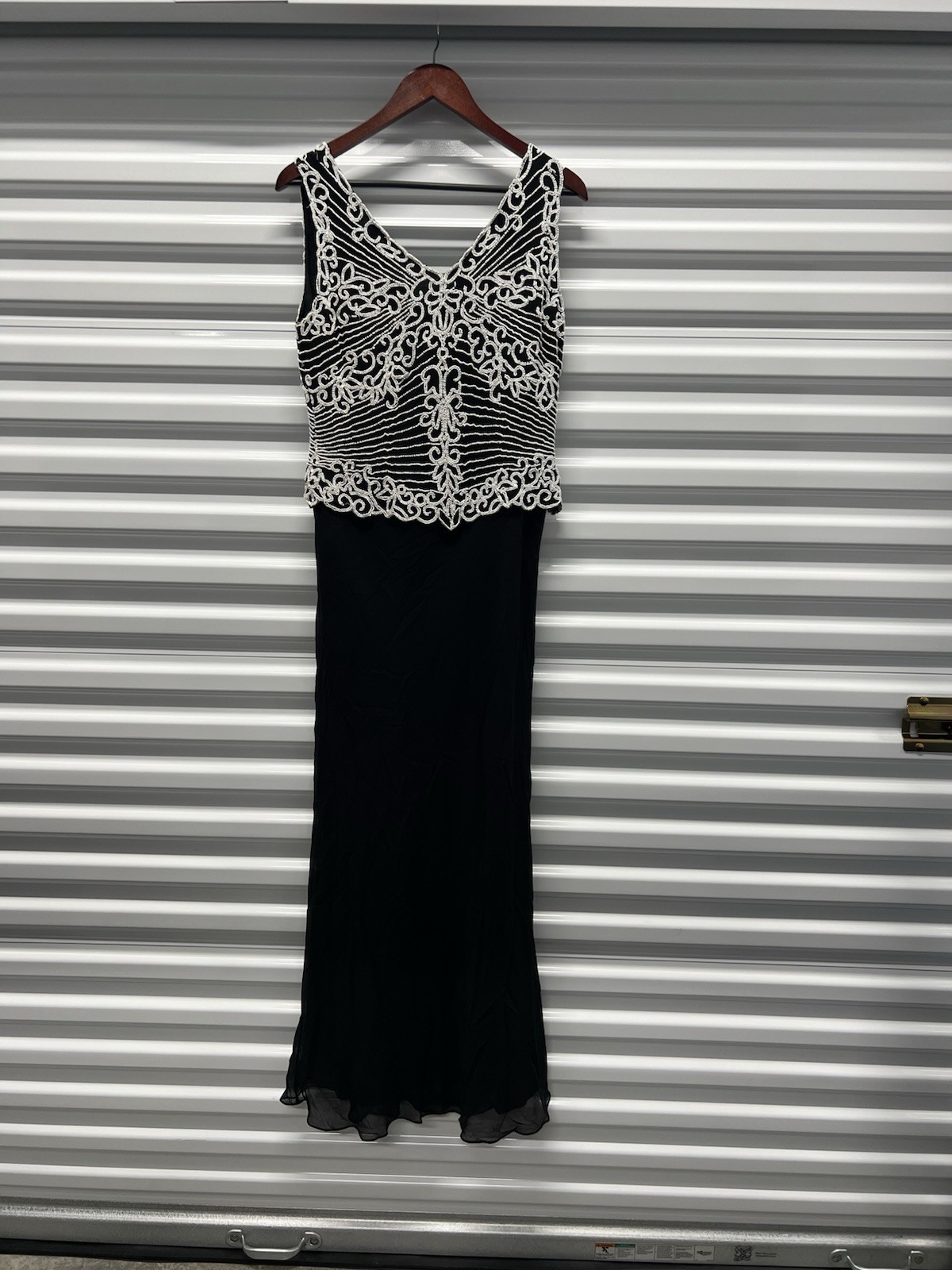 JKara Vintage Full Length Beaded Evening Dress Gown Size 10