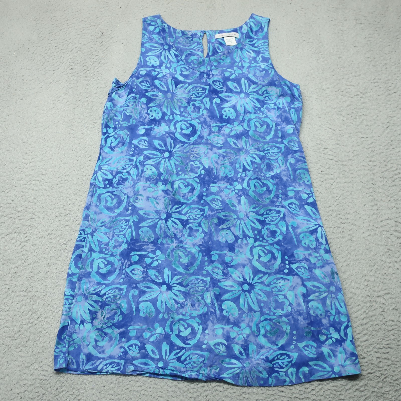 Nomadic Traders A-Line Dress Womens M Blue Floral Sleeveless Round Neck