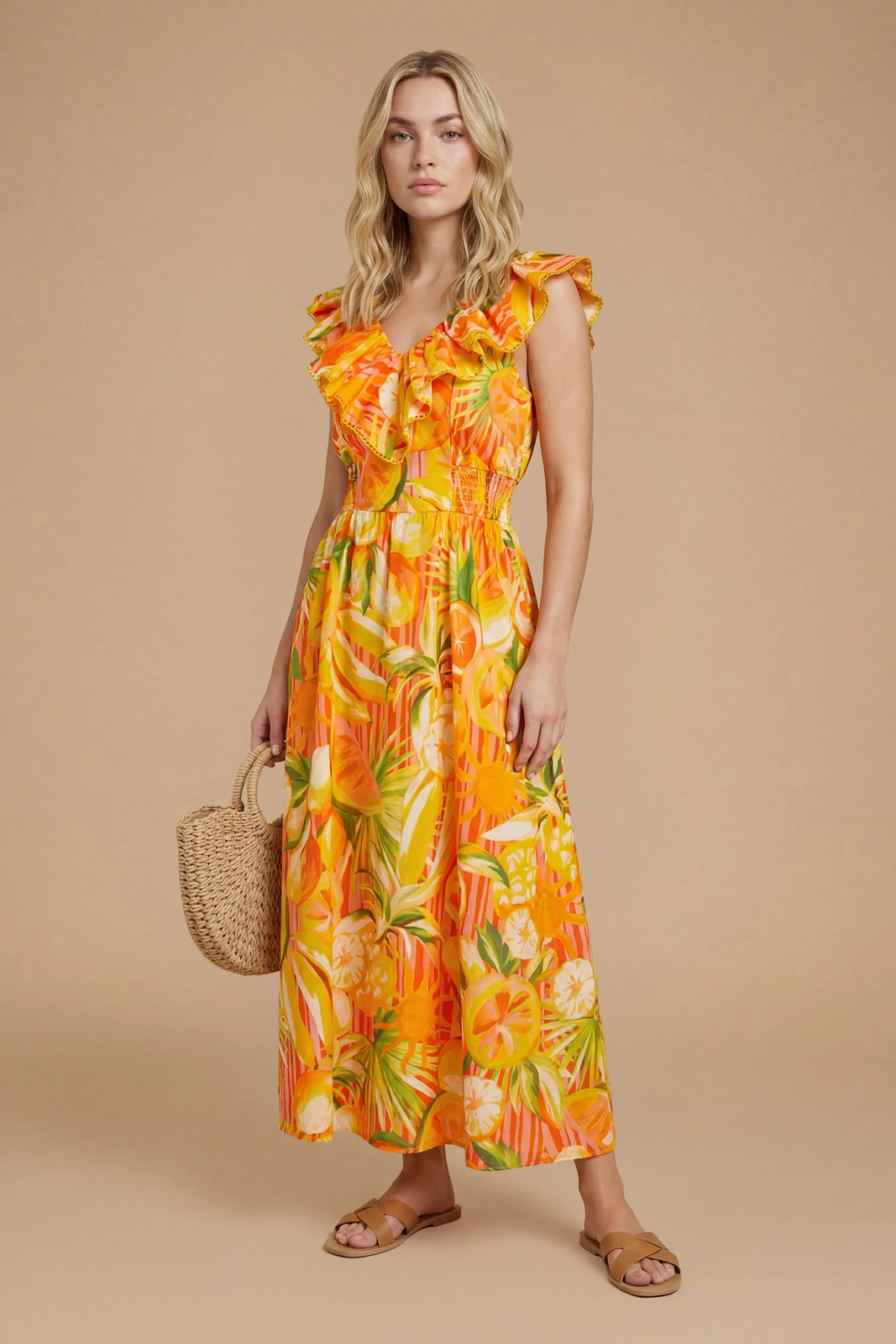 Dorothy Perkins Orange Midi Dress Womens Occasion Dresses