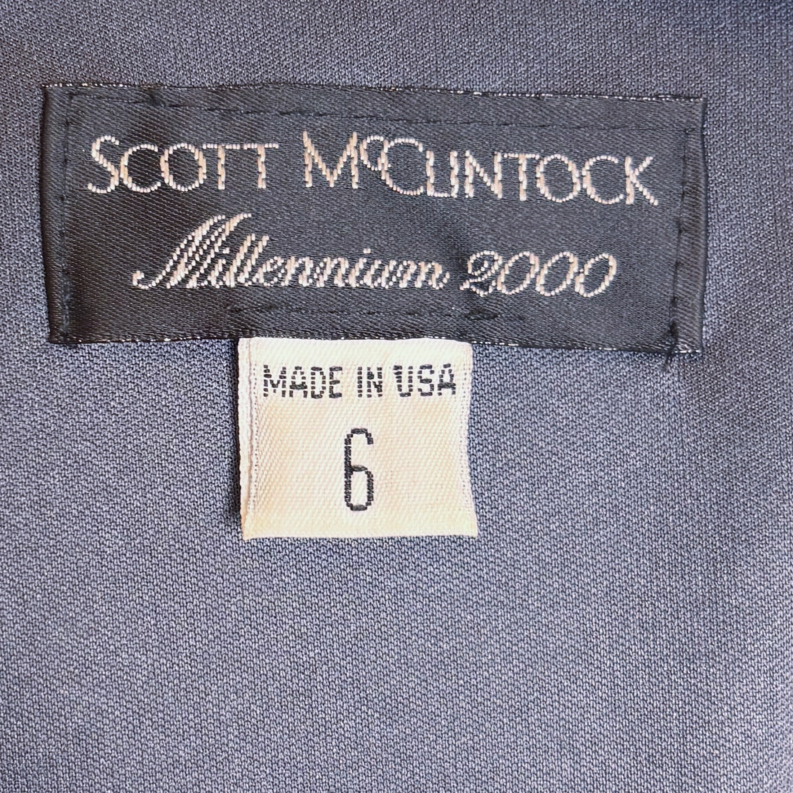 Scott McClintock Millennium 2000 Gray Silver Sparkle Peplum Flare Bottom Dress 6