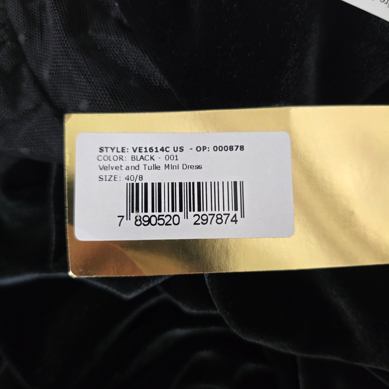 NWT PATBO Black Velvet Mesh Polka Dot Deep V Neck Ruched Mini Dress Size 8