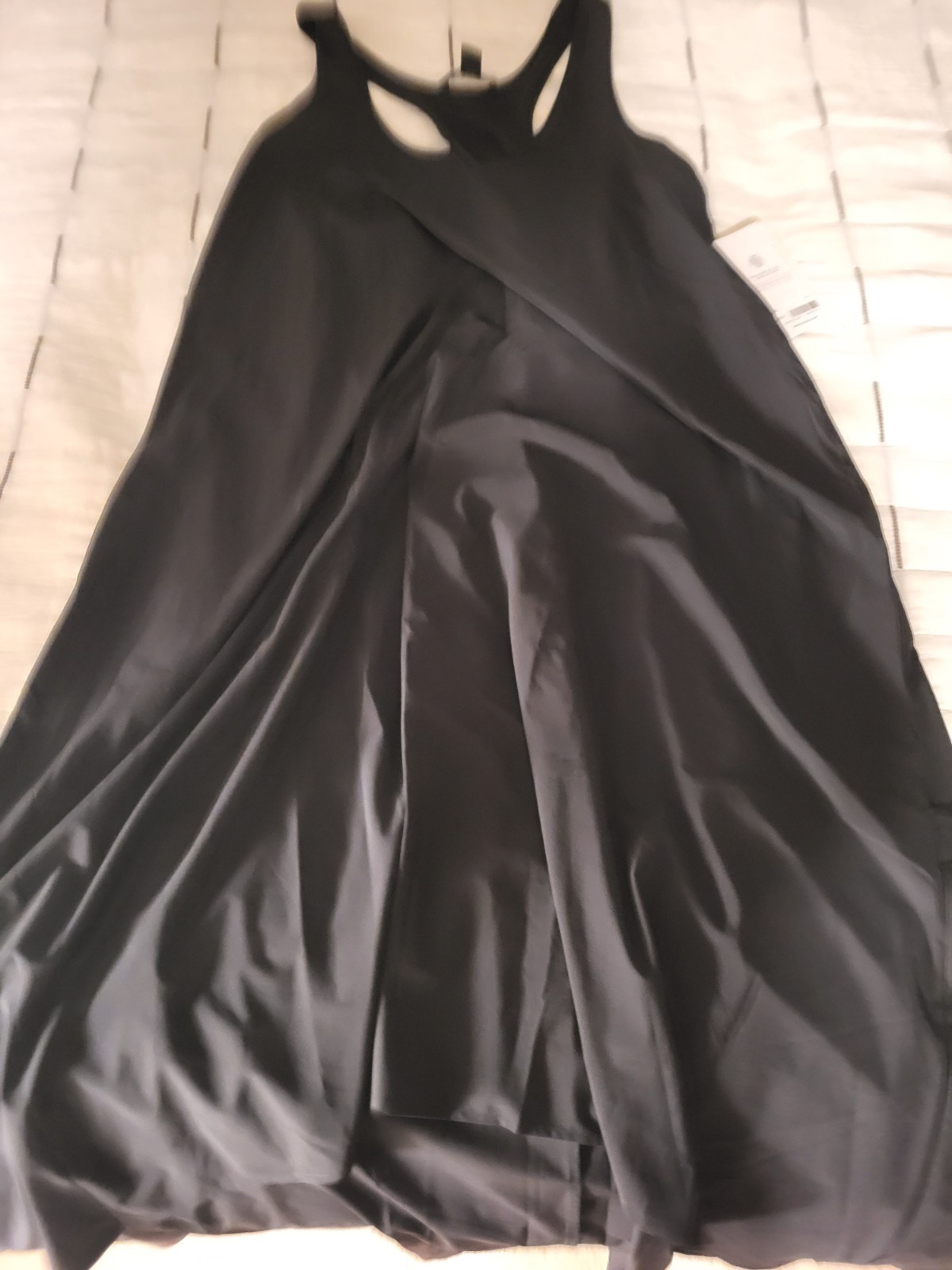 Athleta Presidio Dress Black SZ L NWT Sundress Hi Lo Racerback Sleeveless Flowy