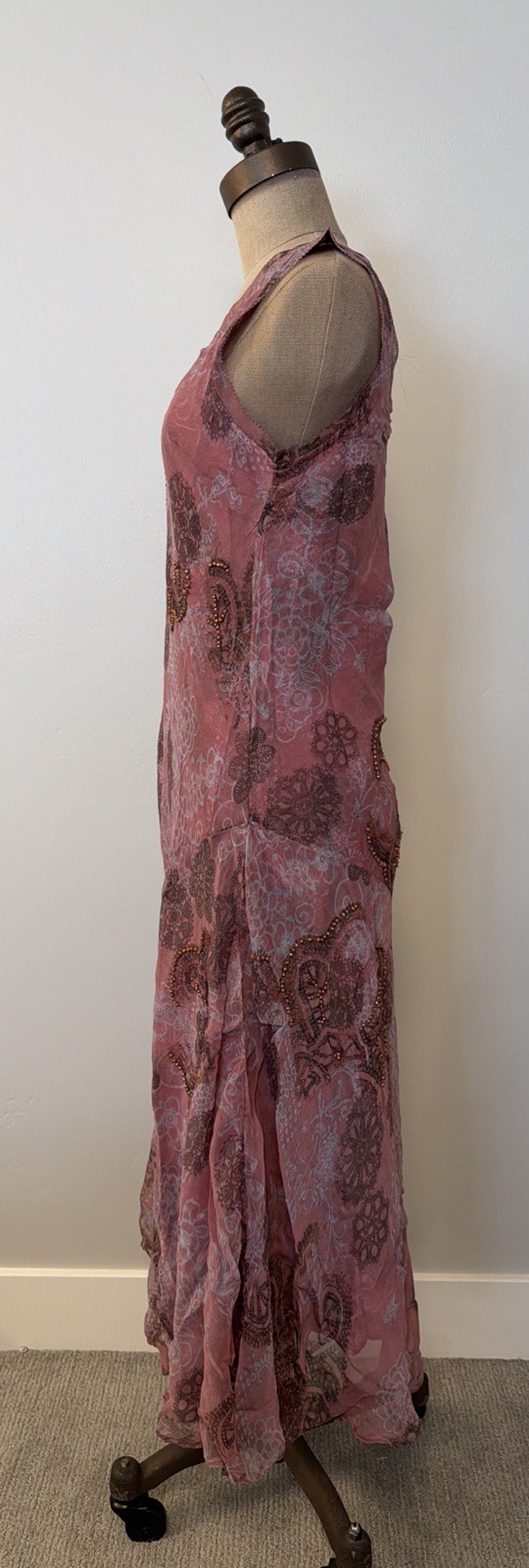 NWT Sundance Catalog “Luella” Pink Floral Beaded Dress Size P2 Orig $268