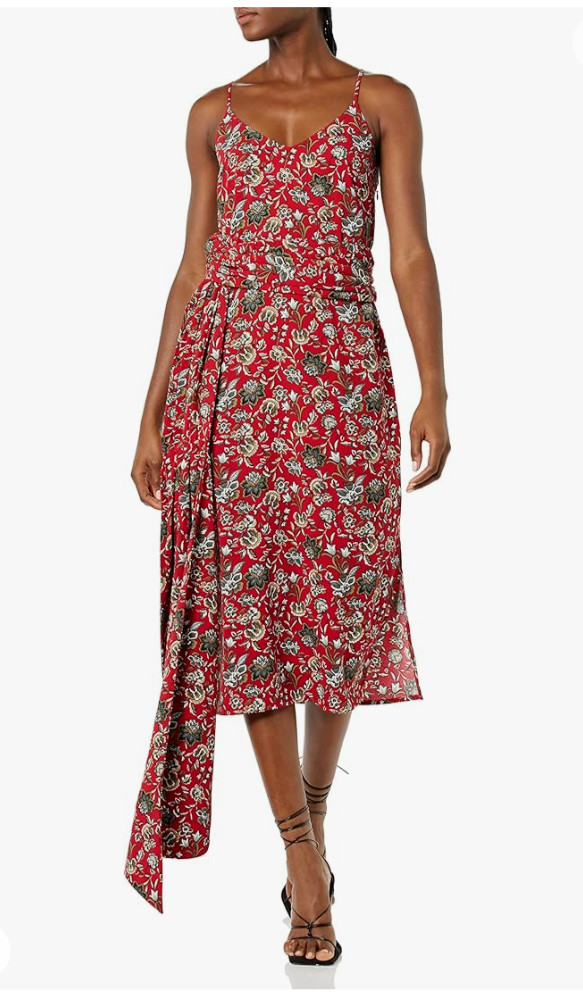 Making the Cut S3 Ep5 Floral Sash Wrapped Midi Dress Jeanette Inspired XL, NWT
