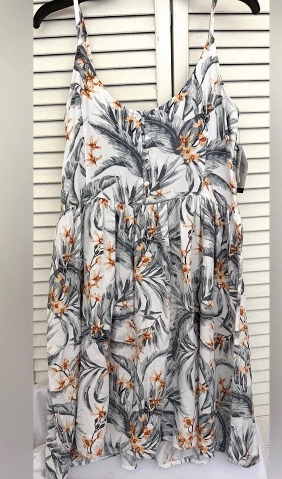 NEW RIP CURL Sundress Adjustable Straps Tropical Dreams Orange Blooms Size M