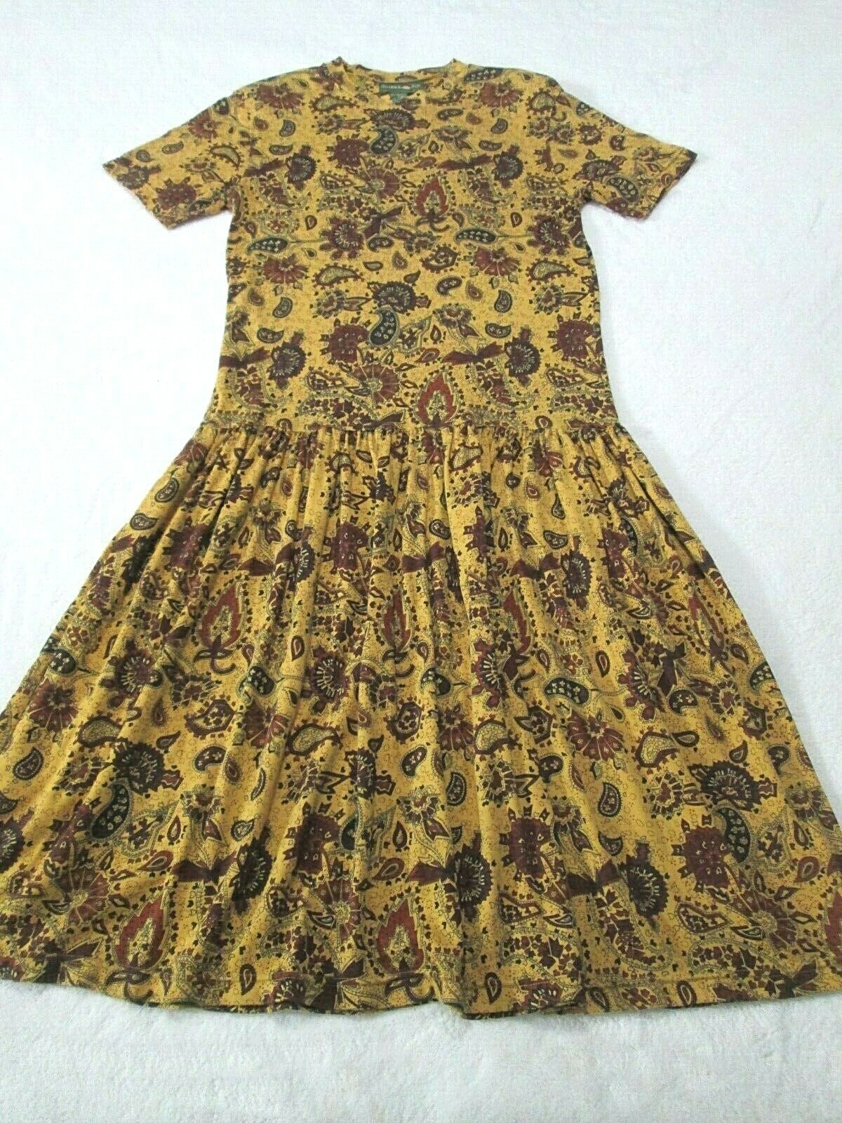 Outback Red 🥑 Size Small 🥑Polyester/Cotton Blend 🍐Paisley Dress🌙