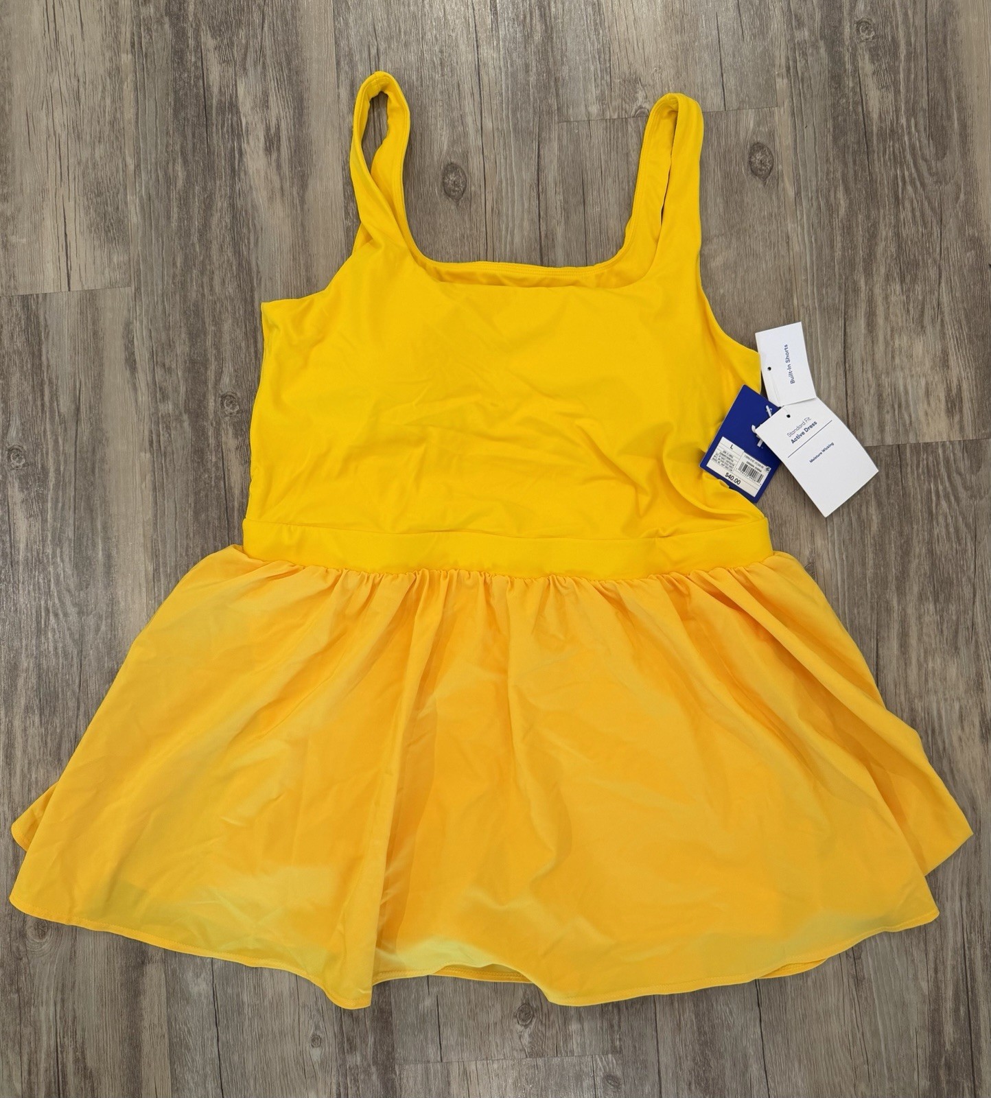 Joy Lab Active Dress With built In Shorts – Moisture Wicking – Yellow