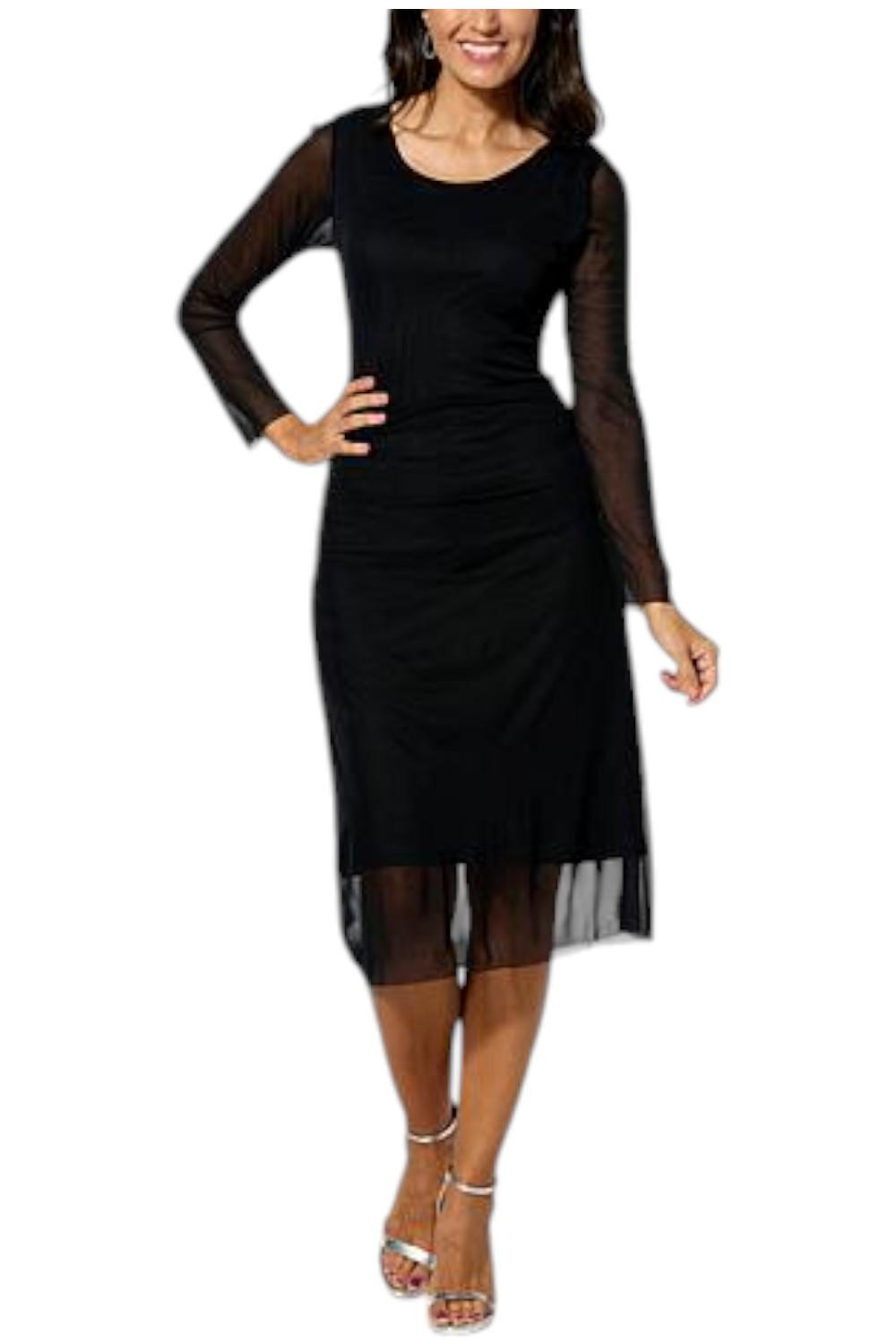 Colleen Lopez Women’s Long Sleeve Mesh Dress Black
