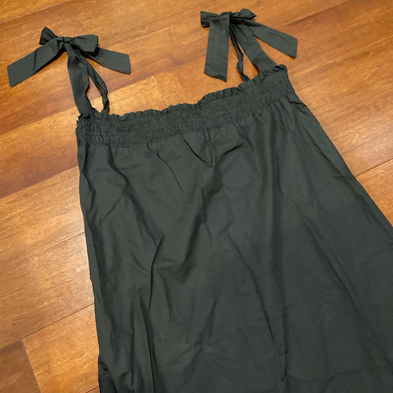 PETAL + PUP Black Irina Maxi Dress Tie Shoulder Shift Sun Boho Beachy Sz XL