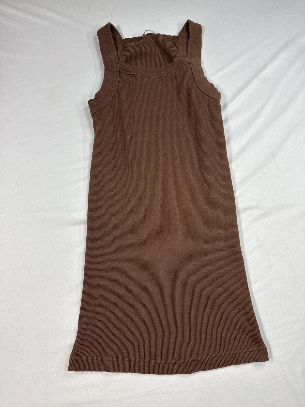 Evolution Classic Collection Brown Ribbed Knit Tank Top XL