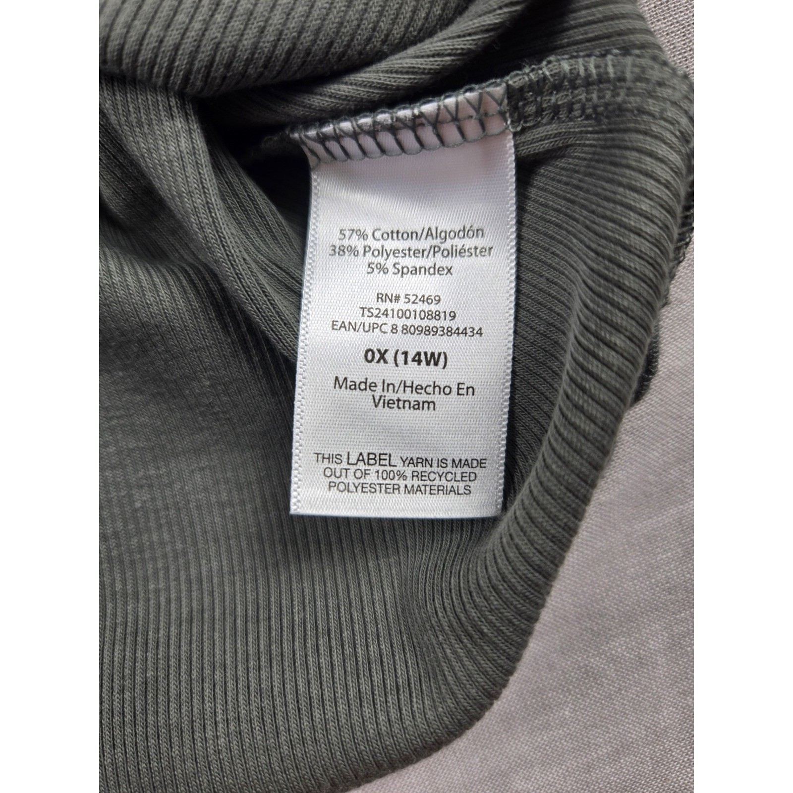 Terra & Sky Womens Green Ribbed Lettuce Edge Maxi Dress Plus Size 0X 14W