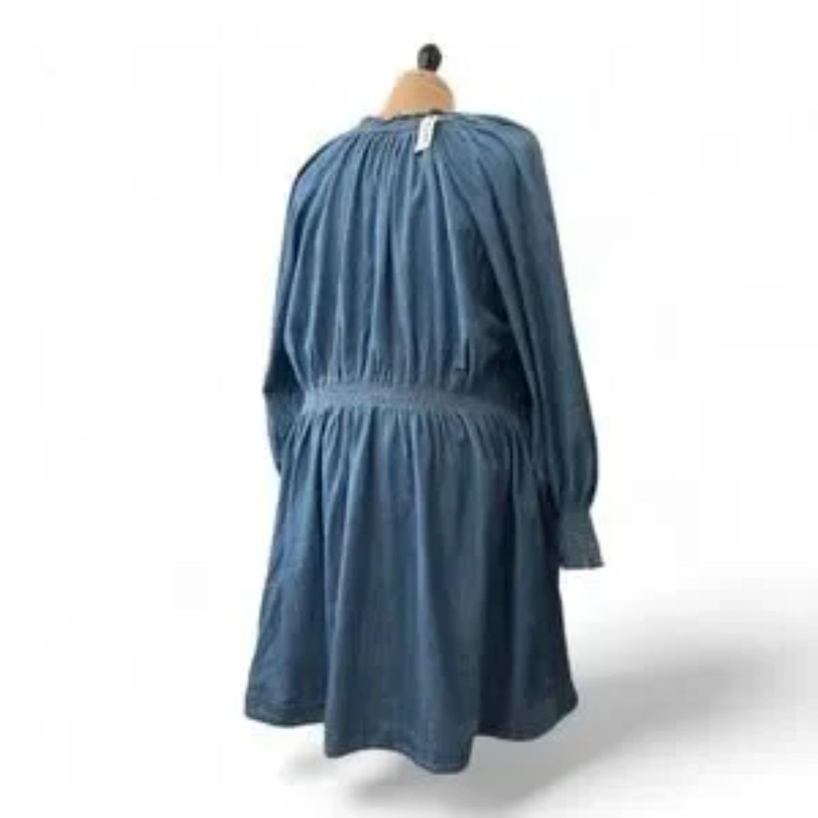 OLD NAVY Puff-Sleeve Non-Stretch Denim Mini Poet Swing Dress, Size 3X