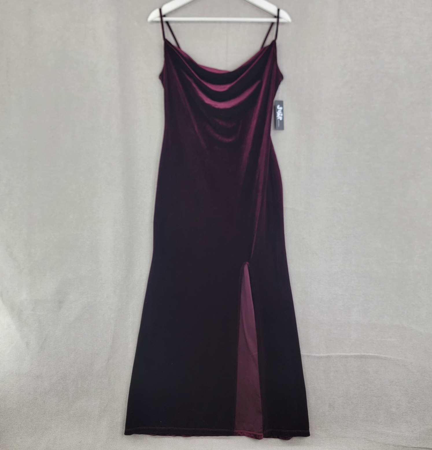 Jump Apparel Dress Vtg Velvet Slip Maxi NEW Size Medium Burgundy Y2K Whimsigoth