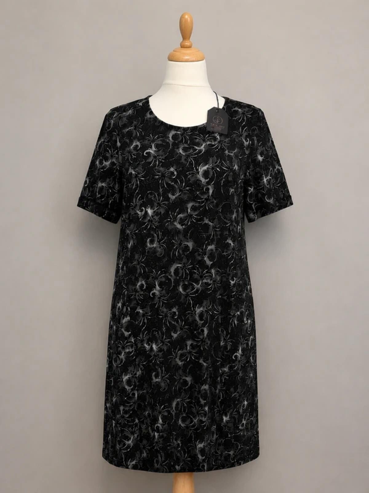 Copper And Black Fat Face Women’s Jersey Tunic Dress Size 16 Black And White NWT