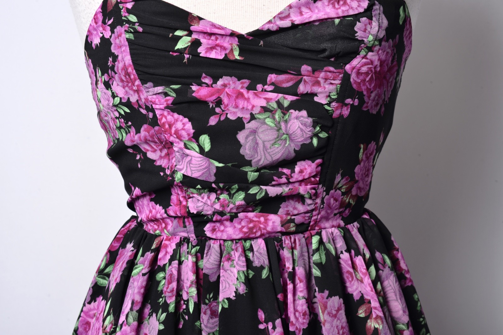 UNIQUE VINTAGE BLACK & PURPLE FLORAL REED SWING DRESS – NEW – REG AND PLUS SIZES