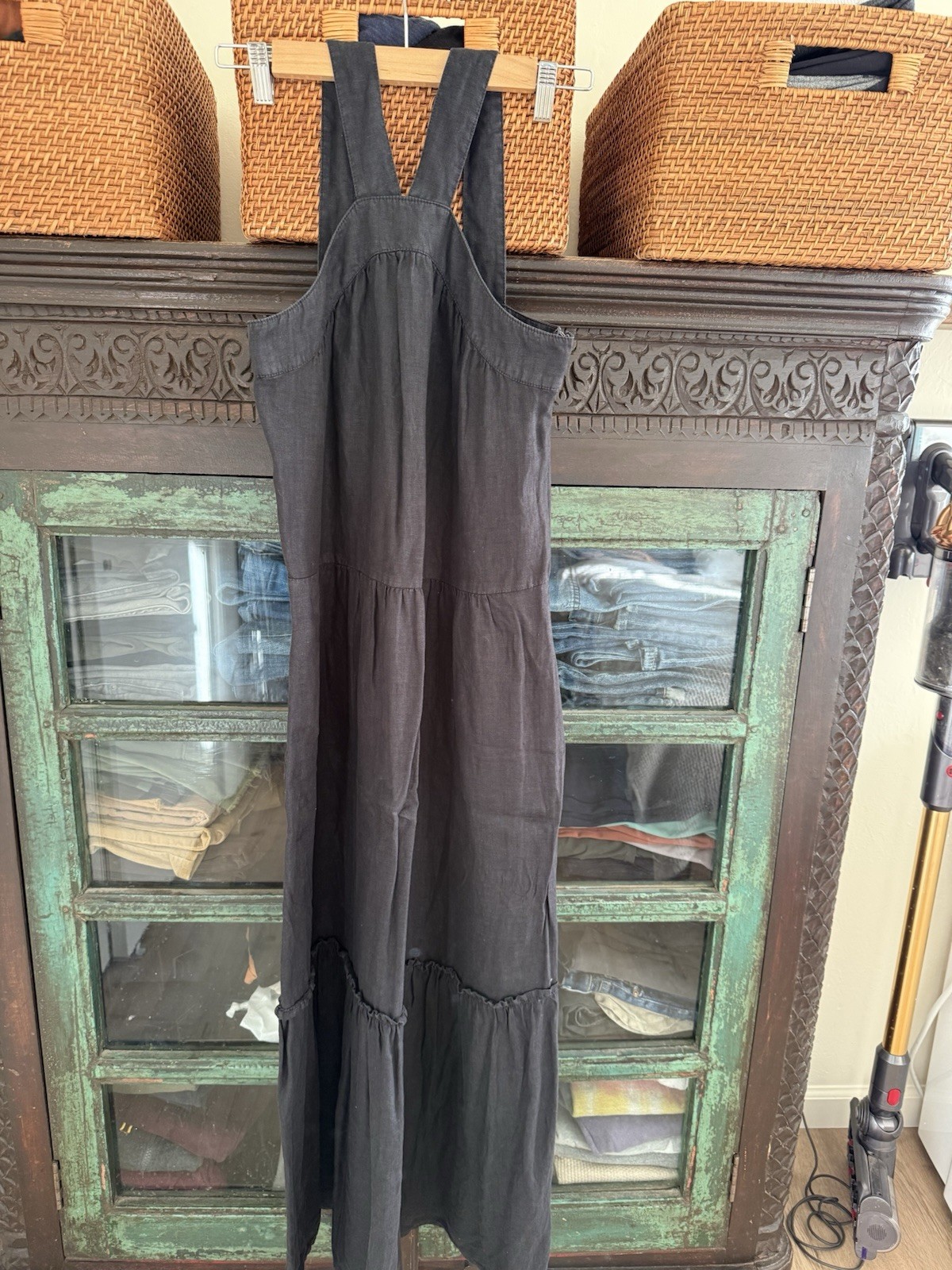 Joie Women’s Rosabel Linen Black Halter Neck Maxi Dress Size S