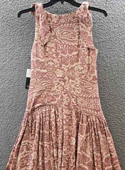 CeCe Linen Blend Sleeveless High-Low Maxi Dress Women’s S Mocha Back Zip Closure