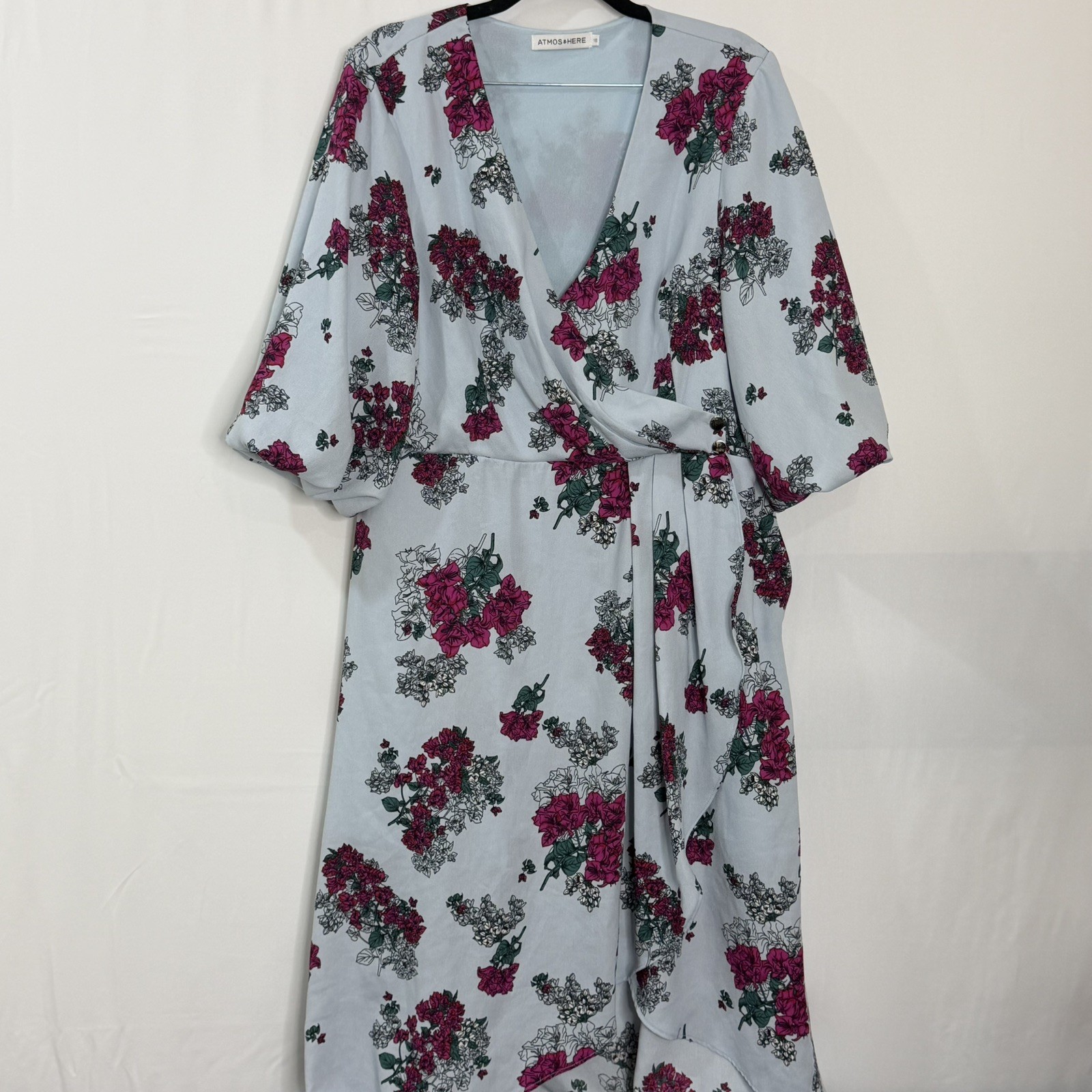 Atmos And Here Evening Dress Royal Blue Floral Size 16