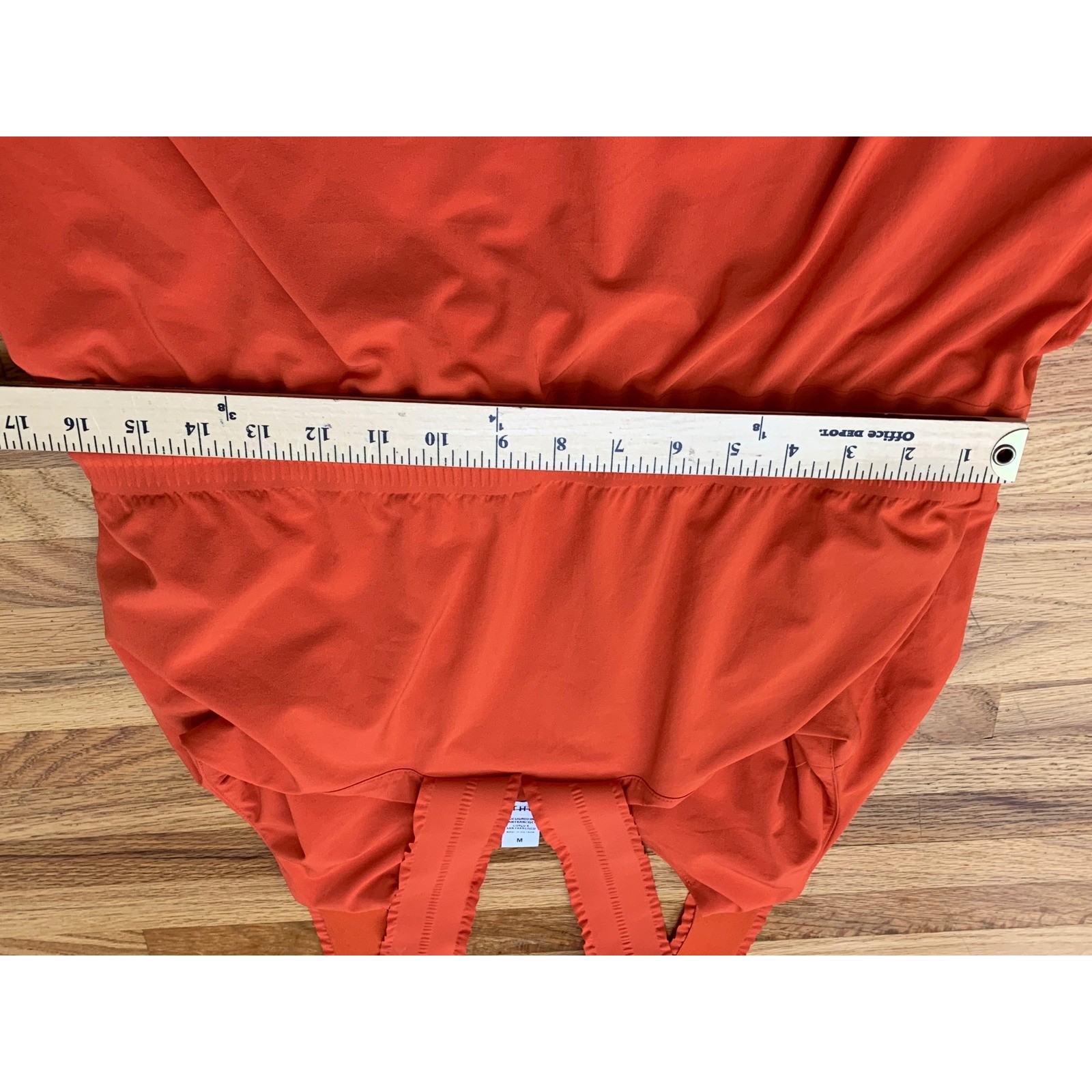Athleta Orange V-Neck Drawstring Waist Sleeveless Active Dress M Stretchy