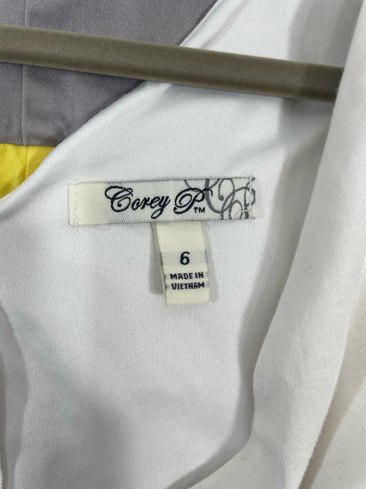Corey P Multi Color Yellow Gray White Sundress Striped Cotton Dress Size 6