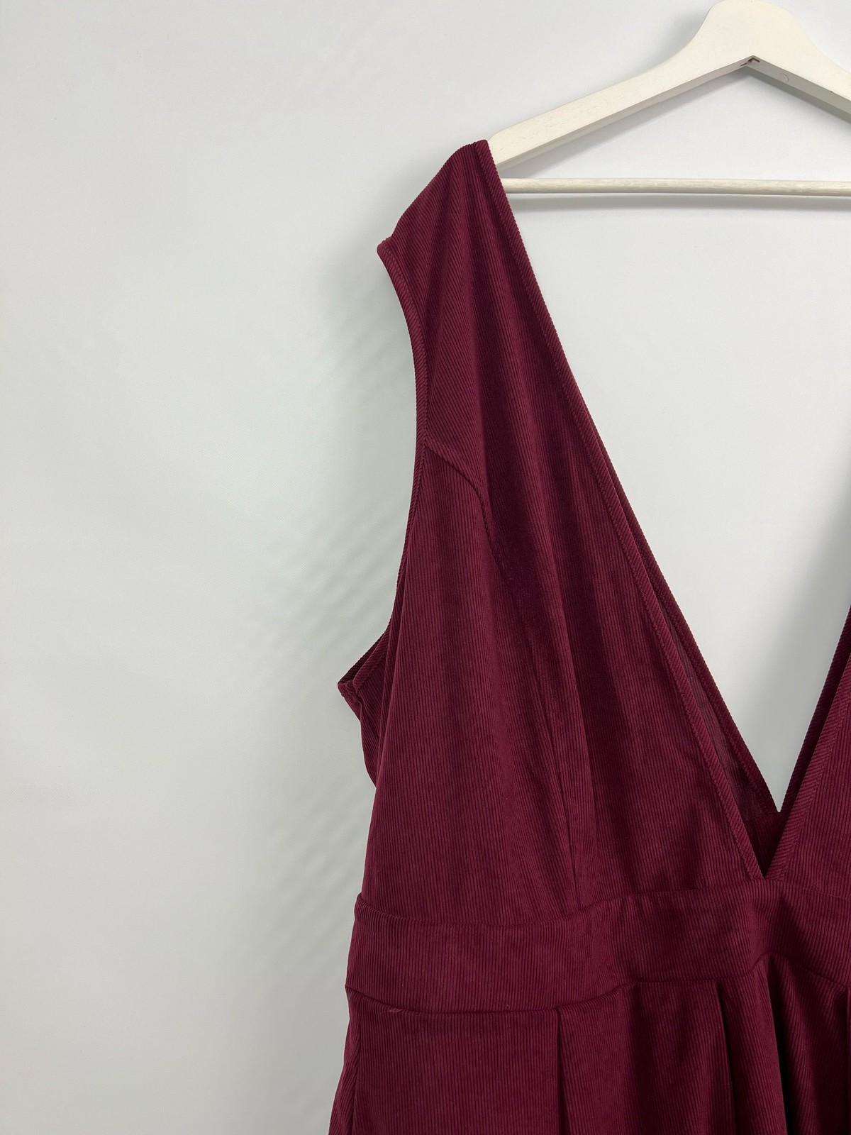Bloomchic Corduroy Elasticated Waist. Deep V Neck Dress Pockets Size 30