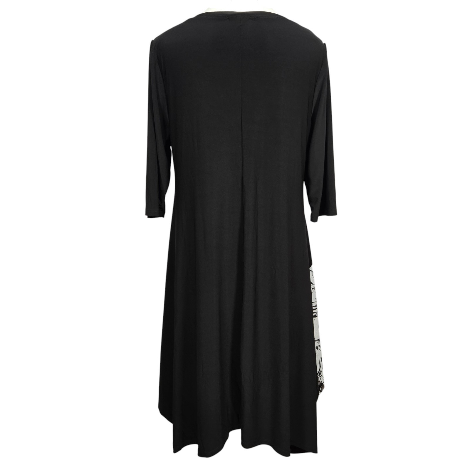 Chalet et Ceci Black White Dress Size S Abstract Asymmetrical Artsy Lagenlook