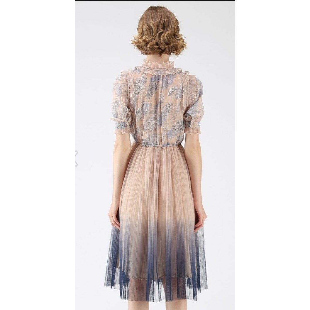 Chicwish Gradient Pleated Mesh Tulle Dress | Size S | Princesscore Fairycore