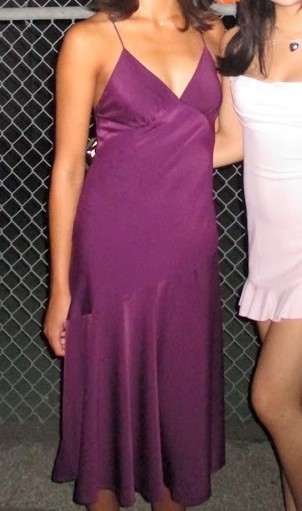 Vintage Purple V-neck Midi Open-back Formal Dress with Slit- Homecoming/Weddings