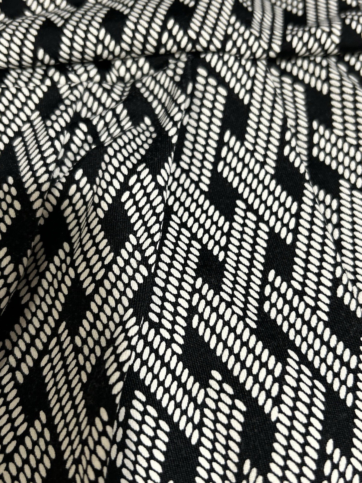 Talbots Womens Medium Black White Lattice Faux Wrap Dress Classic Business